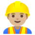 Man Construction Worker: Medium-light Skin Tone Emoji Copy Paste ― 👷🏼‍♂ - google-android