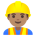 Man Construction Worker: Medium Skin Tone Emoji Copy Paste ― 👷🏽‍♂ - google-android