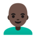 Man: Dark Skin Tone, Bald Emoji Copy Paste ― 👨🏿‍🦲 - google-android