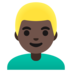 Man: Dark Skin Tone, Blond Hair Emoji Copy Paste ― 👱🏿‍♂ - google-android