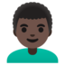 Man: Dark Skin Tone, Curly Hair Emoji Copy Paste ― 👨🏿‍🦱 - google-android