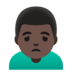 Man Frowning: Dark Skin Tone Emoji Copy Paste ― 🙍🏿‍♂ - google-android