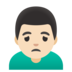 Man Frowning: Light Skin Tone Emoji Copy Paste ― 🙍🏻‍♂ - google-android