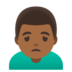 Man Frowning: Medium-dark Skin Tone Emoji Copy Paste ― 🙍🏾‍♂ - google-android