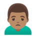 Man Frowning: Medium Skin Tone Emoji Copy Paste ― 🙍🏽‍♂ - google-android