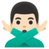 Man Gesturing NO: Light Skin Tone Emoji Copy Paste ― 🙅🏻‍♂ - google-android