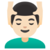 Man Getting Massage: Light Skin Tone Emoji Copy Paste ― 💆🏻‍♂ - google-android
