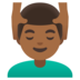 Man Getting Massage: Medium-dark Skin Tone Emoji Copy Paste ― 💆🏾‍♂ - google-android