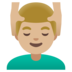 Man Getting Massage: Medium-light Skin Tone Emoji Copy Paste ― 💆🏼‍♂ - google-android