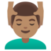 Man Getting Massage: Medium Skin Tone Emoji Copy Paste ― 💆🏽‍♂ - google-android