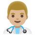 Man Health Worker: Medium-light Skin Tone Emoji Copy Paste ― 👨🏼‍⚕ - google-android