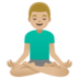 Man In Lotus Position: Medium-light Skin Tone Emoji Copy Paste ― 🧘🏼‍♂ - google-android
