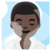 Man In Steamy Room: Dark Skin Tone Emoji Copy Paste ― 🧖🏿‍♂ - google-android