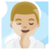 Man In Steamy Room: Medium-light Skin Tone Emoji Copy Paste ― 🧖🏼‍♂ - google-android