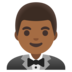 Man In Tuxedo: Medium-dark Skin Tone Emoji Copy Paste ― 🤵🏾‍♂ - google-android