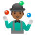 Man Juggling: Medium-dark Skin Tone Emoji Copy Paste ― 🤹🏾‍♂ - google-android