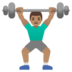 Man Lifting Weights: Medium Skin Tone Emoji Copy Paste ― 🏋🏽‍♂ - google-android