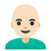 Man: Light Skin Tone, Bald Emoji Copy Paste ― 👨🏻‍🦲 - google-android