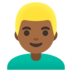 Man: Medium-dark Skin Tone, Blond Hair Emoji Copy Paste ― 👱🏾‍♂ - google-android