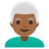 Man: Medium-dark Skin Tone, White Hair Emoji Copy Paste ― 👨🏾‍🦳 - google-android