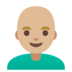 Man: Medium-light Skin Tone, Bald Emoji Copy Paste ― 👨🏼‍🦲 - google-android