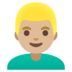 Man: Medium-light Skin Tone, Blond Hair Emoji Copy Paste ― 👱🏼‍♂ - google-android