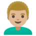 Man: Medium-light Skin Tone, Curly Hair Emoji Copy Paste ― 👨🏼‍🦱 - google-android
