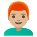 Man: Medium-light Skin Tone, Red Hair Emoji Copy Paste ― 👨🏼‍🦰 - google-android