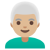 Man: Medium-light Skin Tone, White Hair Emoji Copy Paste ― 👨🏼‍🦳 - google-android
