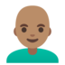 Man: Medium Skin Tone, Bald Emoji Copy Paste ― 👨🏽‍🦲 - google-android
