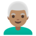 Man: Medium Skin Tone, White Hair Emoji Copy Paste ― 👨🏽‍🦳 - google-android