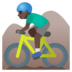 Man Mountain Biking: Dark Skin Tone Emoji Copy Paste ― 🚵🏿‍♂ - google-android