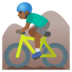 Man Mountain Biking: Medium-dark Skin Tone Emoji Copy Paste ― 🚵🏾‍♂ - google-android
