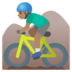 Man Mountain Biking: Medium Skin Tone Emoji Copy Paste ― 🚵🏽‍♂ - google-android