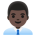 Man Office Worker: Dark Skin Tone Emoji Copy Paste ― 👨🏿‍💼 - google-android