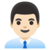 Man Office Worker: Light Skin Tone Emoji Copy Paste ― 👨🏻‍💼 - google-android