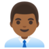 Man Office Worker: Medium-dark Skin Tone Emoji Copy Paste ― 👨🏾‍💼 - google-android