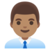 Man Office Worker: Medium Skin Tone Emoji Copy Paste ― 👨🏽‍💼 - google-android