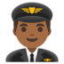 Man Pilot: Medium-dark Skin Tone Emoji Copy Paste ― 👨🏾‍✈ - google-android