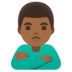 Man Pouting: Medium-dark Skin Tone Emoji Copy Paste ― 🙎🏾‍♂ - google-android