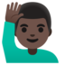 Man Raising Hand: Dark Skin Tone Emoji Copy Paste ― 🙋🏿‍♂ - google-android