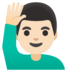 Man Raising Hand: Light Skin Tone Emoji Copy Paste ― 🙋🏻‍♂ - google-android