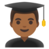 Man Student: Medium-dark Skin Tone Emoji Copy Paste ― 👨🏾‍🎓 - google-android