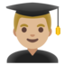 Man Student: Medium-light Skin Tone Emoji Copy Paste ― 👨🏼‍🎓 - google-android