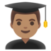 Man Student: Medium Skin Tone Emoji Copy Paste ― 👨🏽‍🎓 - google-android