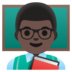 Man Teacher: Dark Skin Tone Emoji Copy Paste ― 👨🏿‍🏫 - google-android