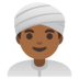 Man Wearing Turban: Medium-dark Skin Tone Emoji Copy Paste ― 👳🏾‍♂ - google-android