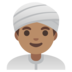 Man Wearing Turban: Medium Skin Tone Emoji Copy Paste ― 👳🏽‍♂ - google-android