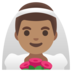 Man With Veil: Medium Skin Tone Emoji Copy Paste ― 👰🏽‍♂ - google-android