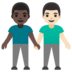 Men Holding Hands: Dark Skin Tone, Light Skin Tone Emoji Copy Paste ― 👨🏿‍🤝‍👨🏻 - google-android